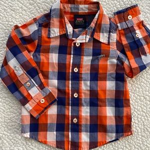 🌷 5 for $10 🌟ships free over $25 orange and blue baby dress shirt